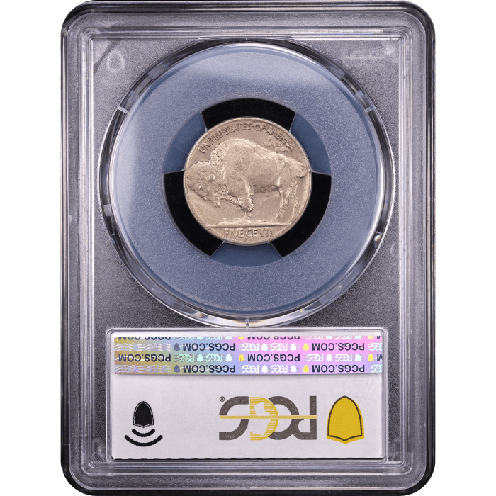 1937-D 3 Legs Buffalo Nickel (5c) Reverse Slab Image