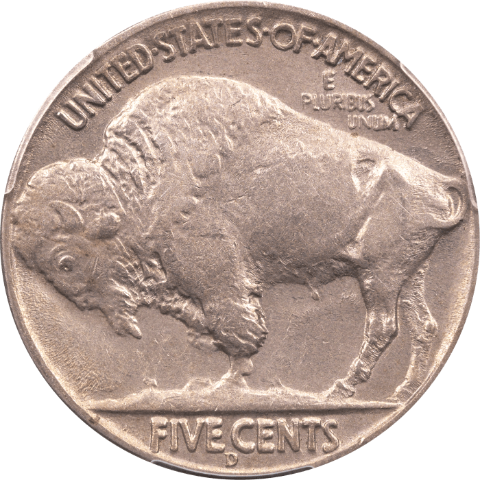 1937-D 3 Legs Buffalo Nickel (5c) Reverse Image