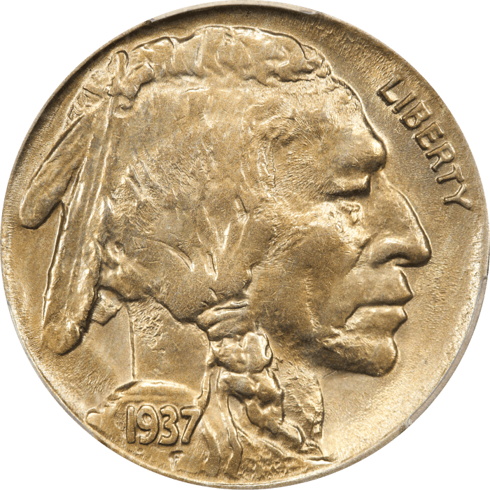 1937-D 3 Legs Buffalo Nickel (5c) Obverse Image