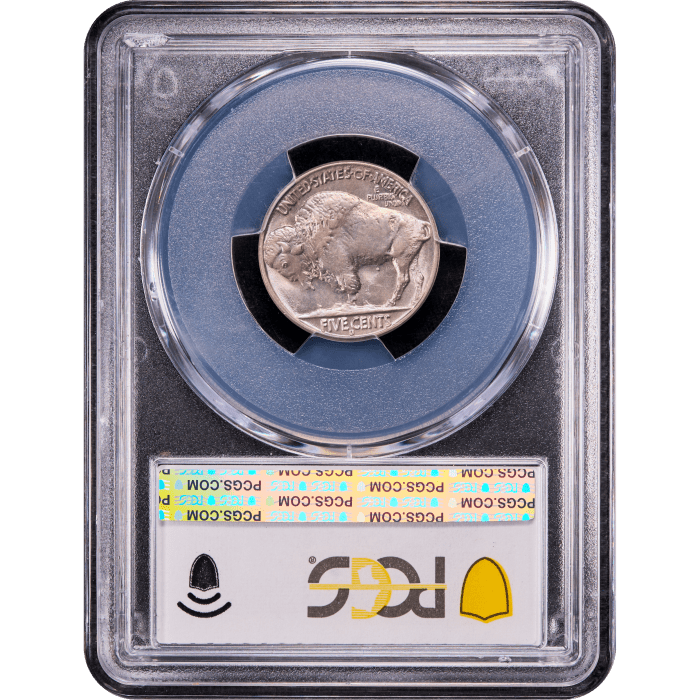 1937-D 3 Legs Buffalo Nickel (5c) Reverse Slab Image
