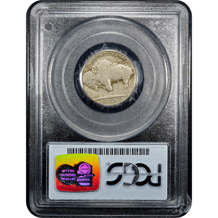 1937-D 3 Legs Buffalo Nickel (5c) Reverse Slab Image
