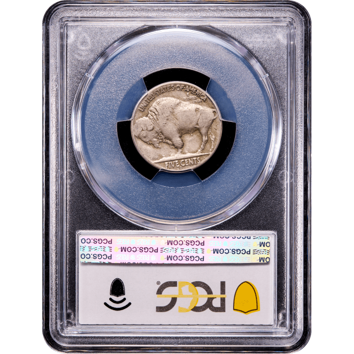 1937-D 3 Legs Buffalo Nickel (5c) Reverse Slab Image