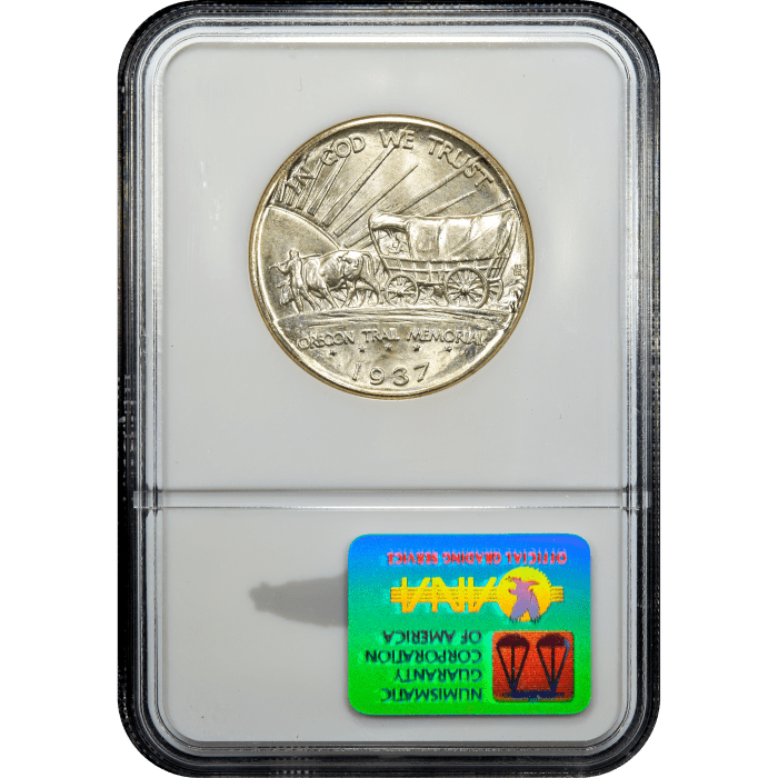 1937-D Oregon Commemorative Half Dollar (50c) Reverse Slab Image