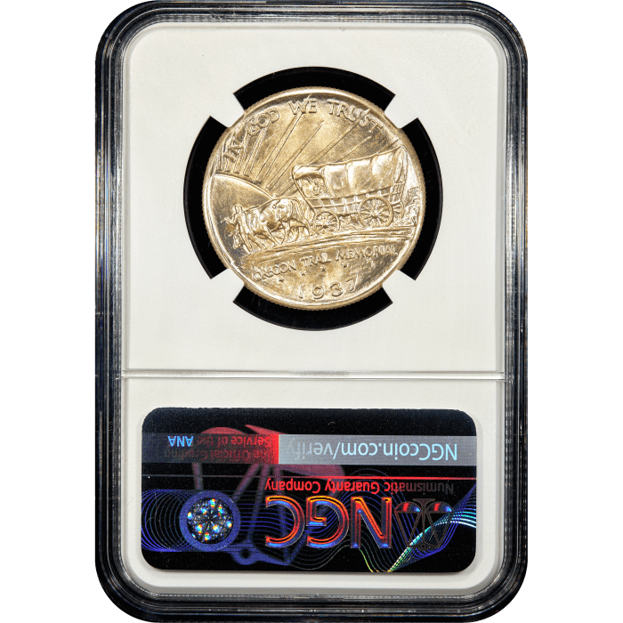 1937-D Oregon Commemorative Half Dollar (50c) Reverse Slab Image