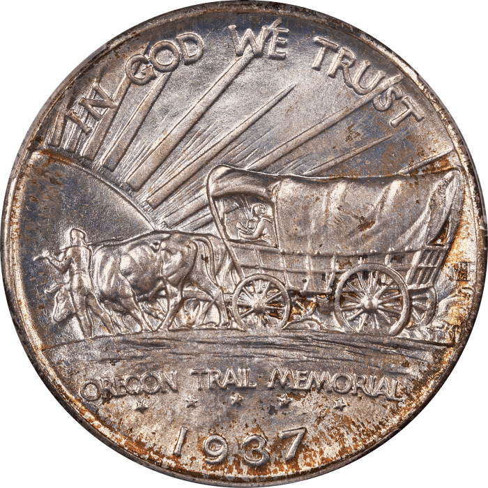 1937-D Oregon Commemorative Half Dollar (50c) Reverse Image