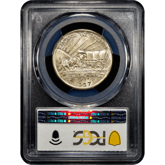 1937-D Oregon Commemorative Half Dollar (50c) Reverse Slab Image