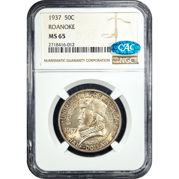 1937 Roanoke Commem Half Dollar (50c) SLAB Image