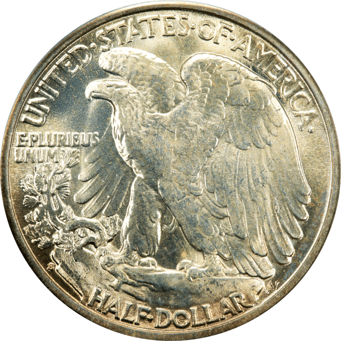 1937-S Walking Liberty Half Dollar (50c) OGH Reverse Image