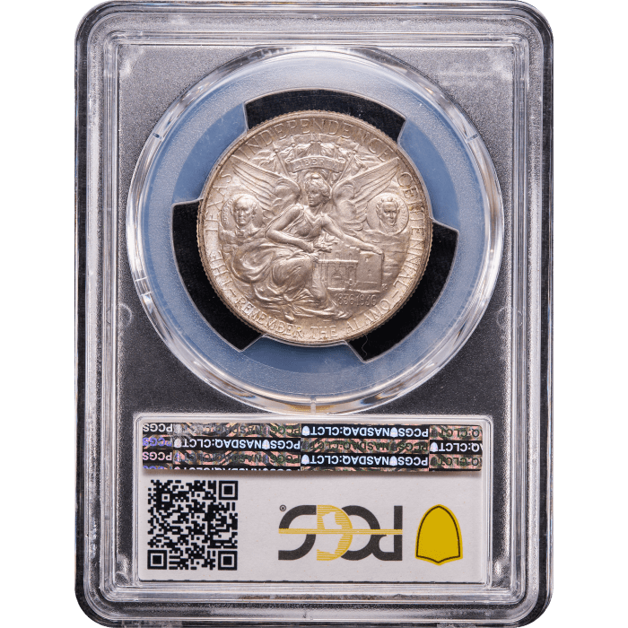 1937 Texas Commemorative Half Dollar (50c) Reverse Slab Image