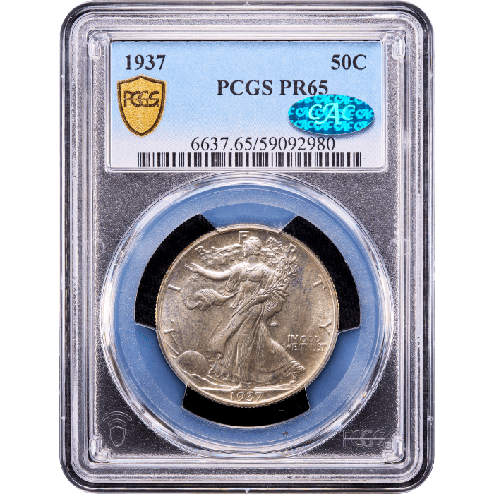 1937 Walking Liberty Half Dollar (50c) Obverse Slab Image