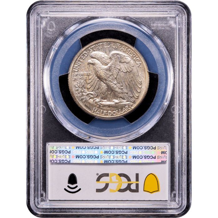 1937 Walking Liberty Half Dollar (50c) Reverse Slab Image