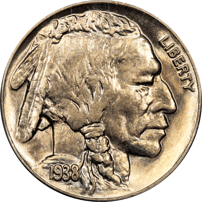 1938-D Buffalo Nickel (5c) Rattler Obverse Image