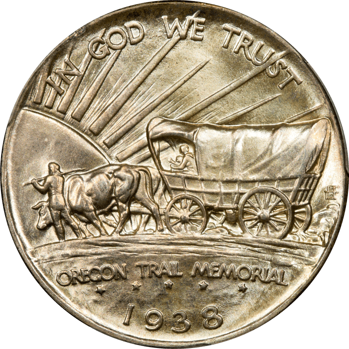 1938-D Oregon Commemorative Half Dollar (50c) REVERSE Image