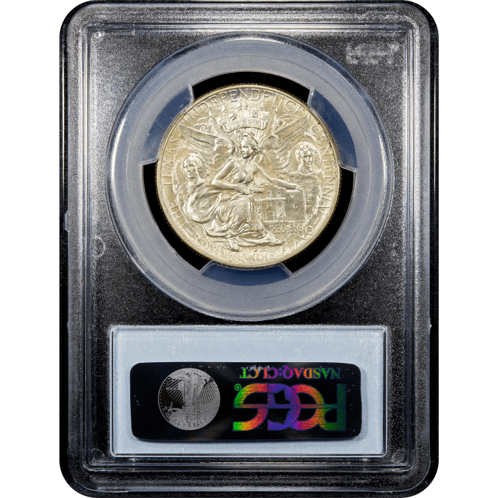 1938-D Texas Commemorative Half Dollar (50c) Reverse Slab Image