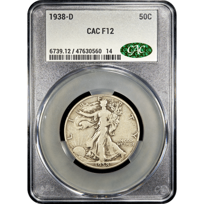 1938-D Walking Liberty Half Dollar (50c) Obverse Slab Image