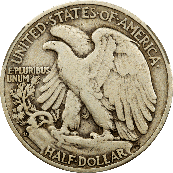 1938-D Walking Liberty Half Dollar (50c) Reverse Image