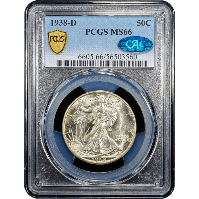 1938-D Walking Liberty Half Dollar (50c) Obverse Slab Image