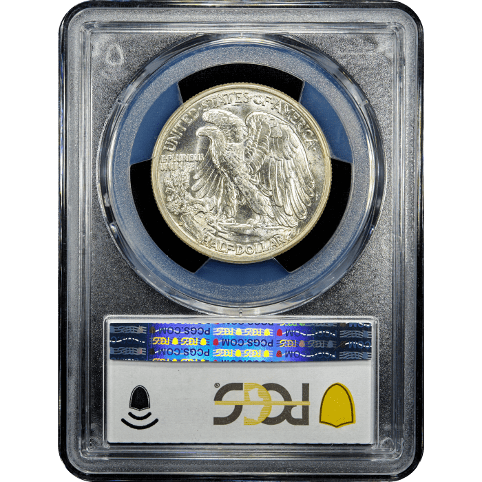 1938-D Walking Liberty Half Dollar (50c) Reverse Slab Image