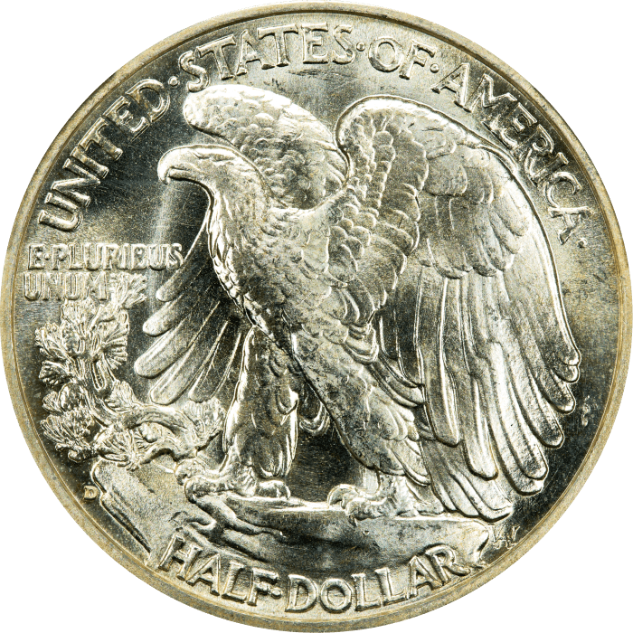 1938-D Walking Liberty Half Dollar (50c) Reverse Image