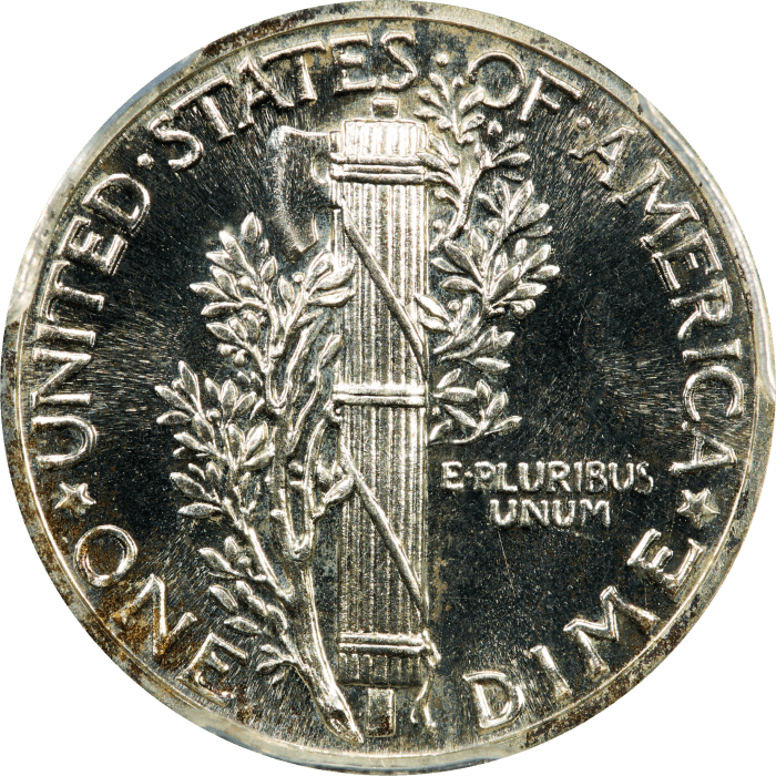 1938 Mercury Dime (10c) REVERSE Image