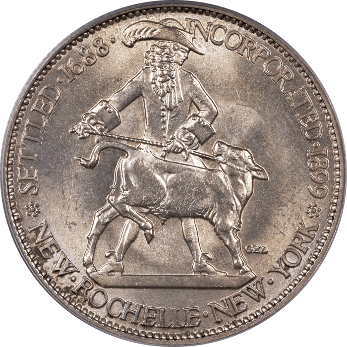 1938 New Rochelle Commemorative Half Dollar (50c) OGH Obverse Image