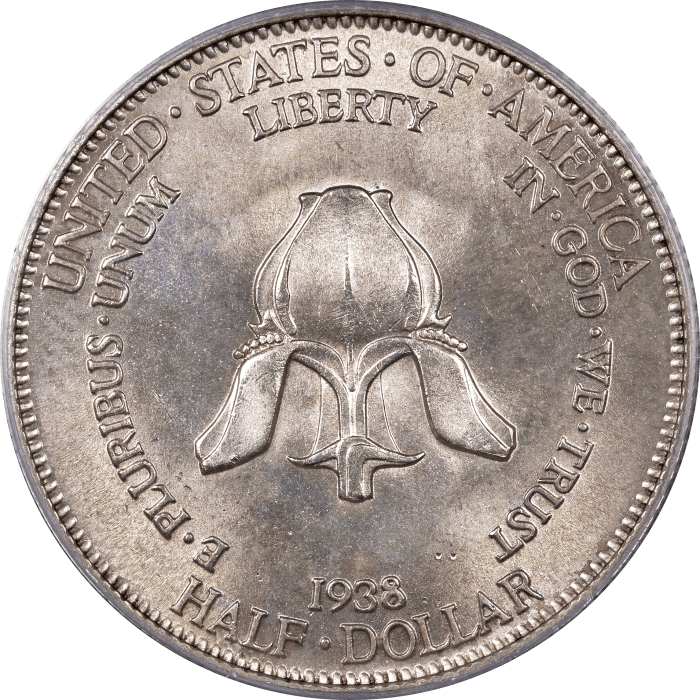 1938 New Rochelle Commemorative Half Dollar (50c) OGH Reverse Image