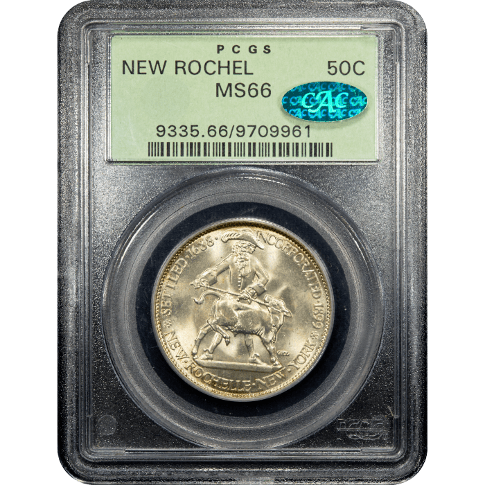 1938 New Rochelle Commemorative Half Dollar (50c) OGH Obverse Slab Image