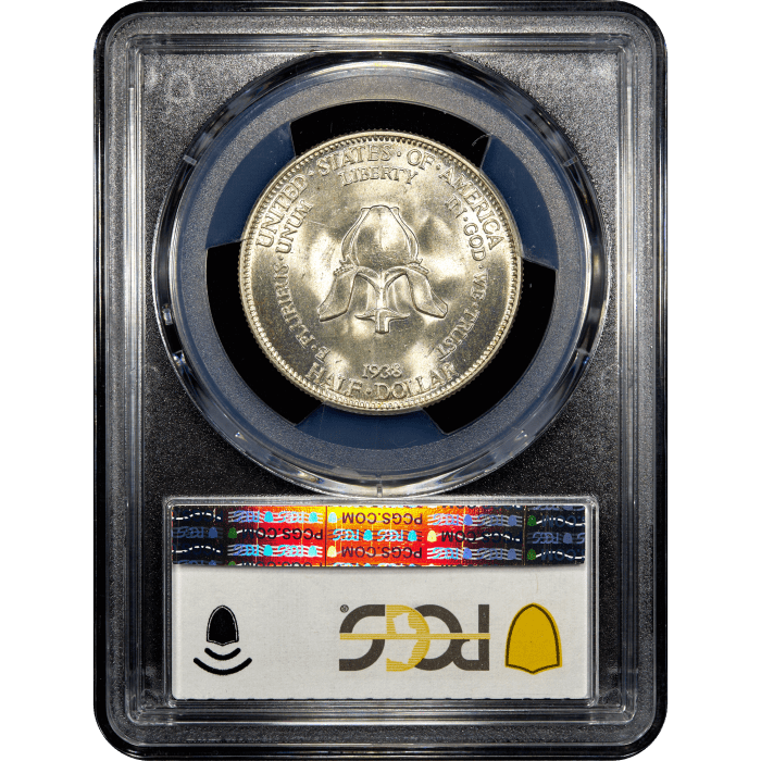 1938 New Rochelle Commemorative Half Dollar (50c) Reverse Slab Image