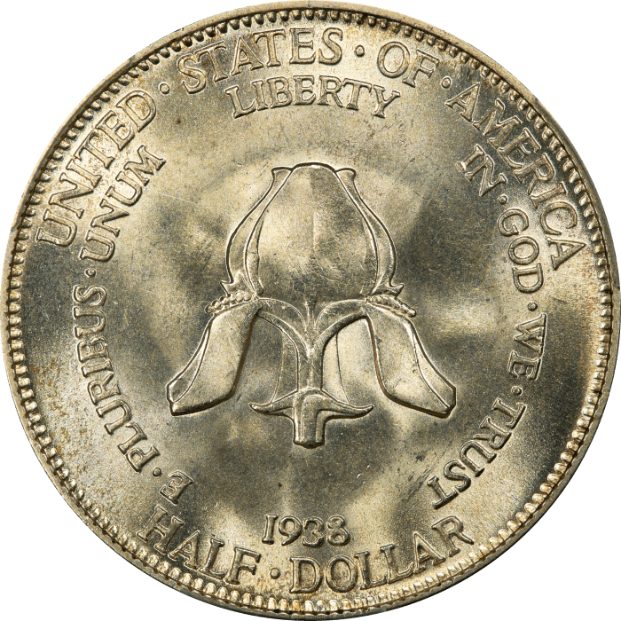 1938 New Rochelle Commemorative Half Dollar (50c) Reverse Image