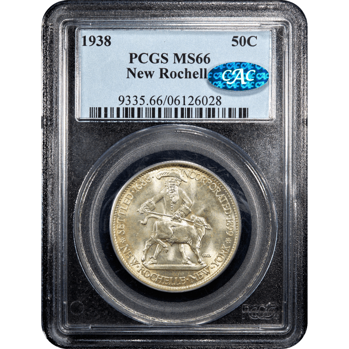1938 New Rochelle Commemorative Half Dollar (50c) Obverse Slab Image