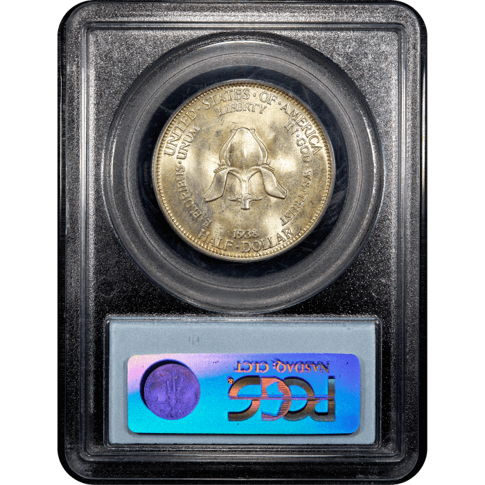 1938 New Rochelle Commemorative Half Dollar (50c) Reverse Slab Image