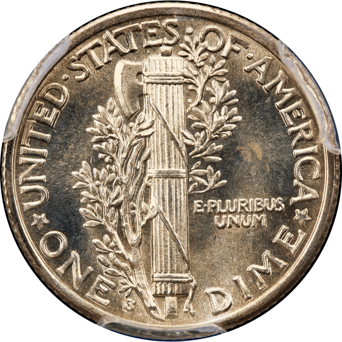 1938-S Mercury Dime (10c) Reverse Image
