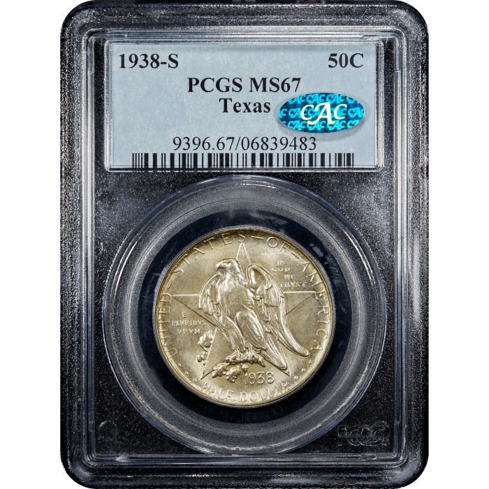 1938-S Texas Commem Half Dollar (50c) SLAB Image