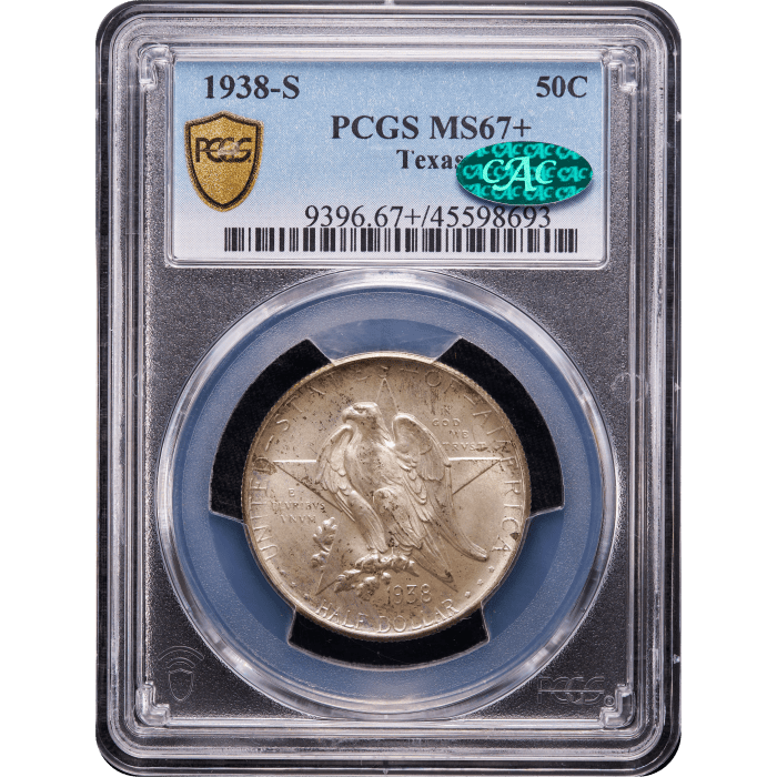 1938-S Texas Commemorative Half Dollar (50c) Obverse Slab Image