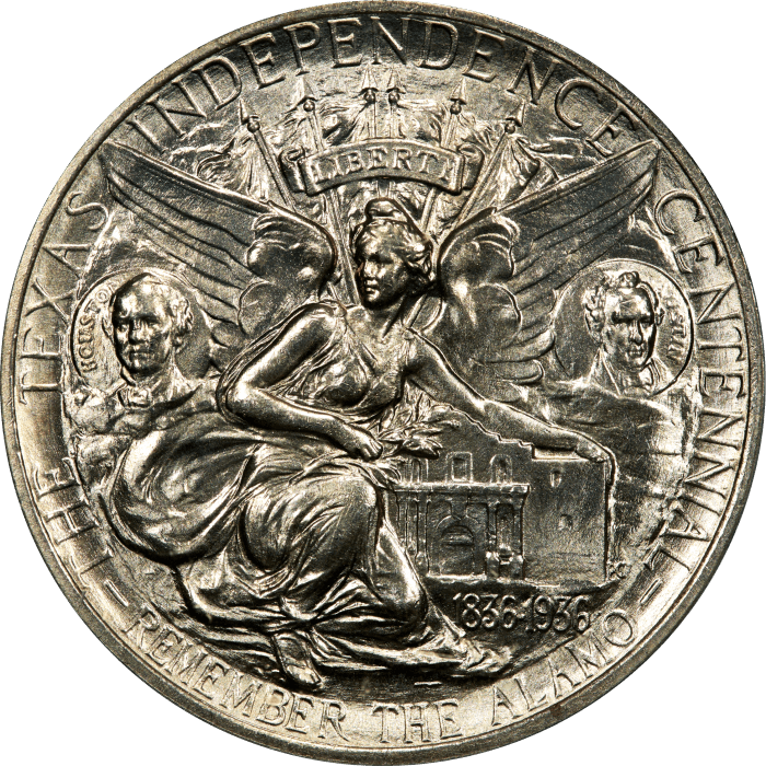 1938 Texas Commemorative Half Dollar (50c) OGH Reverse Image