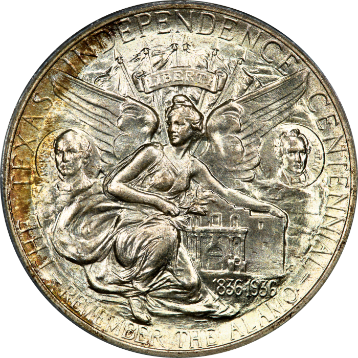 1938 Texas Commemorative Half Dollar (50c) OGH Reverse Image