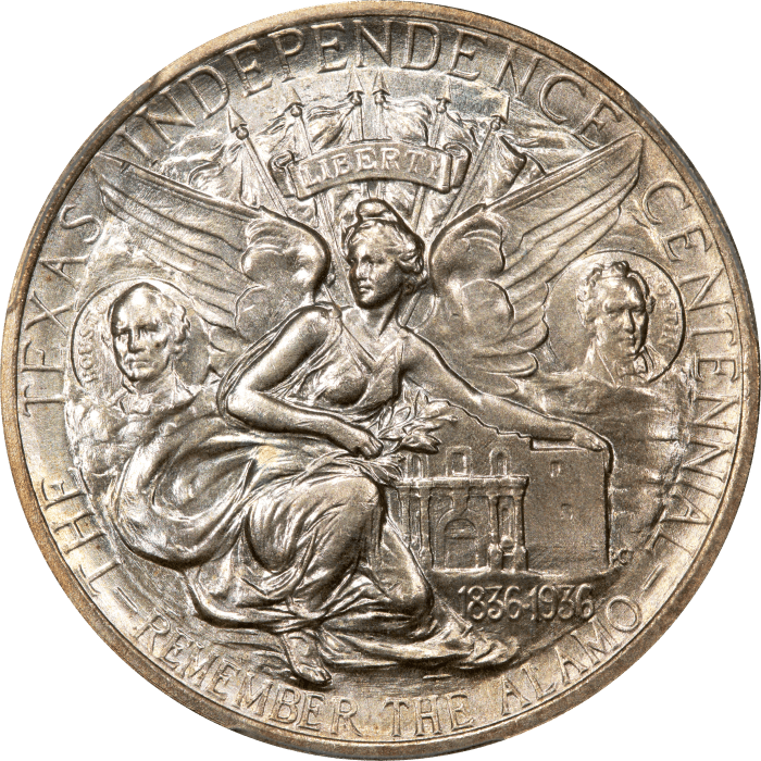 1938 Texas Commemorative Half Dollar (50c) Reverse Image