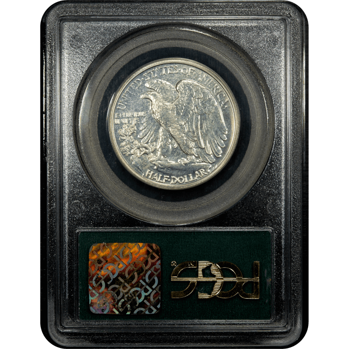 1938 Walking Liberty Half Dollar (50c) OGH Reverse Slab Image