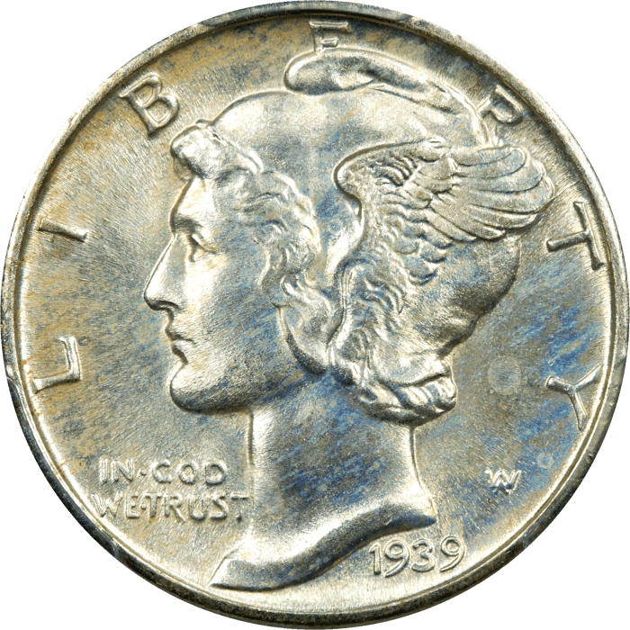 1939 Mercury Dime (10c) Obverse Image