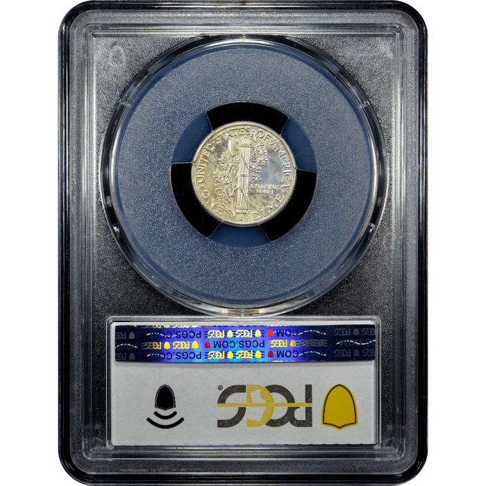 1939 Mercury Dime (10c) Reverse Slab Image