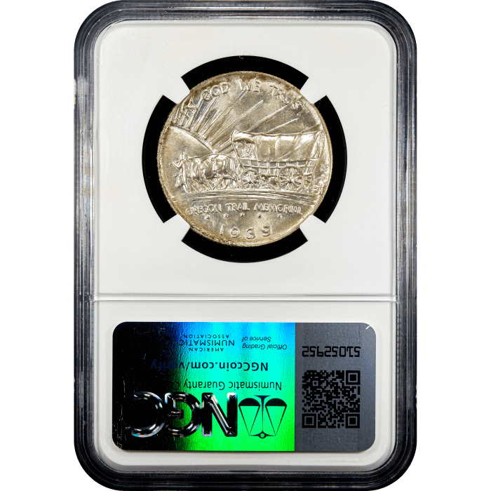 1939 Oregon Commemorative Half Dollar (50c) Reverse Slab Image