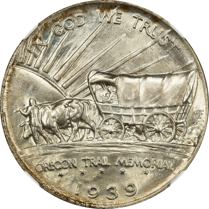 1939 Oregon Commemorative Half Dollar (50c) Reverse Image