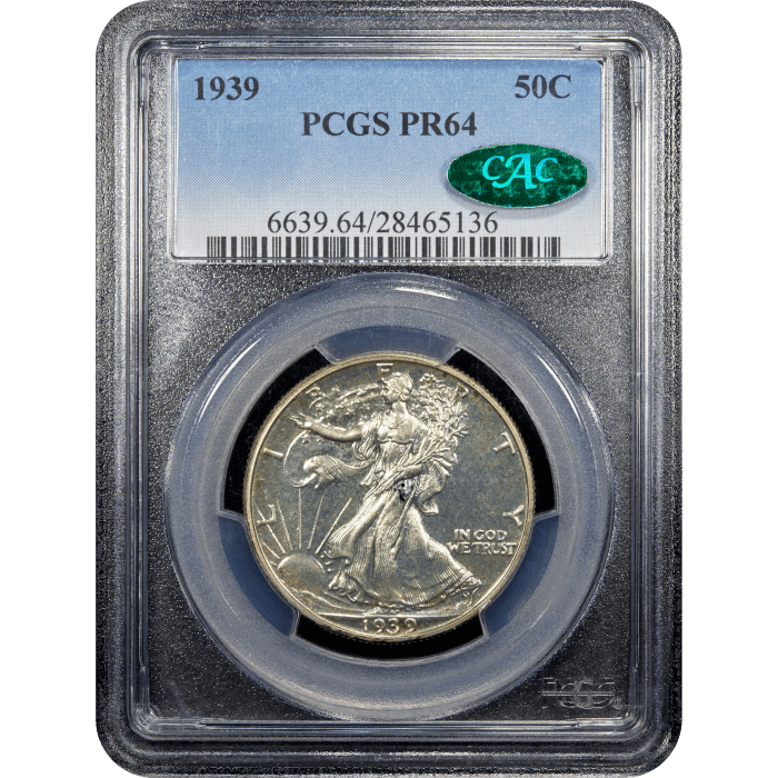 1939 Walking Liberty Half Dollar (50c) Obverse Slab Image