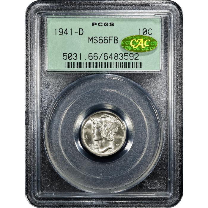 1941-D Mercury Dime (10c) OGH SLAB Image