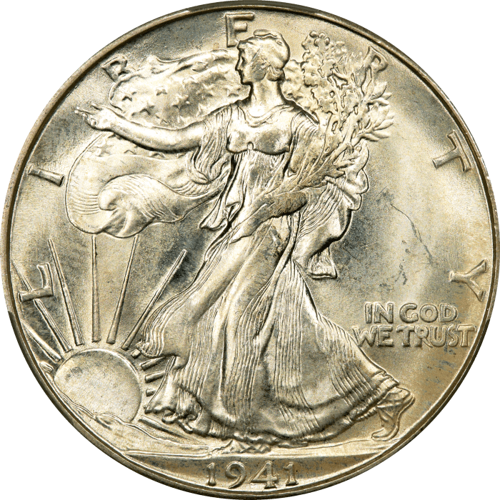1941-D Walking Liberty Half Dollar (50c) Obverse Image