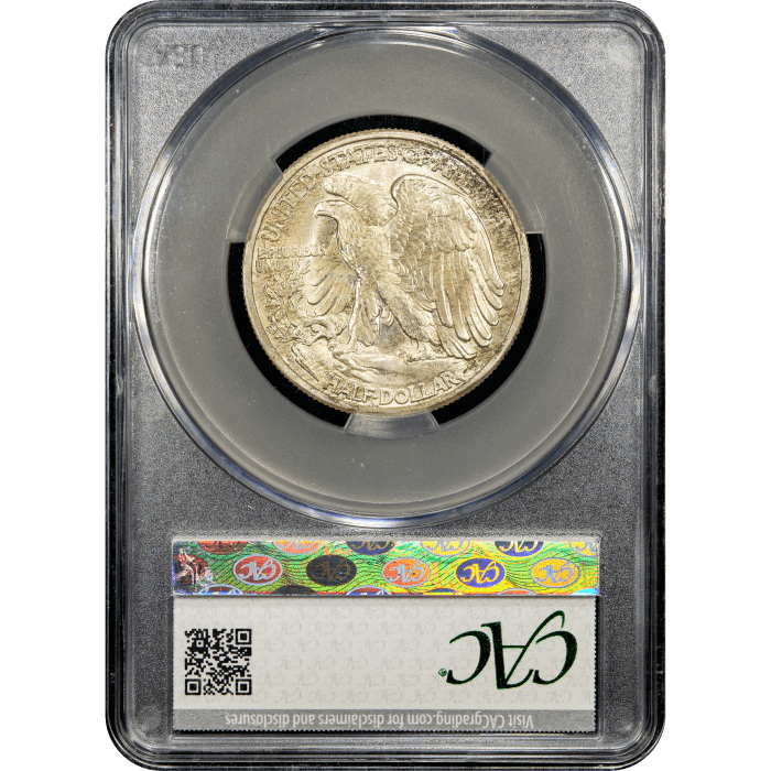 1941-D Walking Liberty Half Dollar (50c) Reverse Slab Image