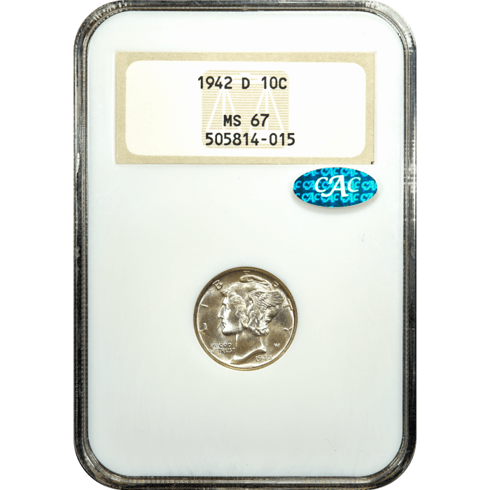 1942-D Mercury Dime (10c) SLAB Image