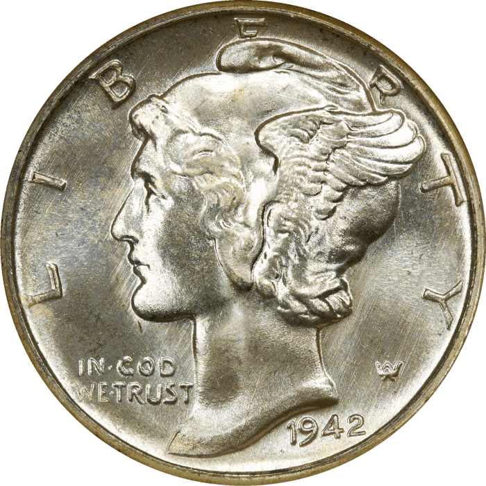 1942-D Mercury Dime (10c) OBVERSE Image