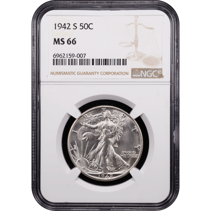 1942-S Walking Liberty Half (50c) Obverse Slab Image