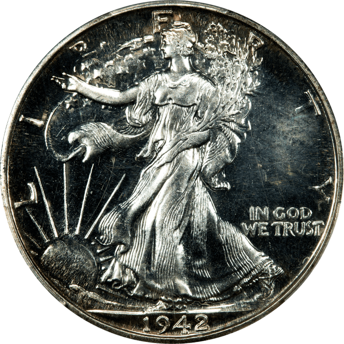 1942 Walking Liberty Half Dollar (50c) Obverse Image